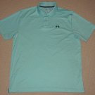 Mens Under Armour UA Loose Tennis Golf Short Sleeve SS Polo Shirt XL XLarge Blue