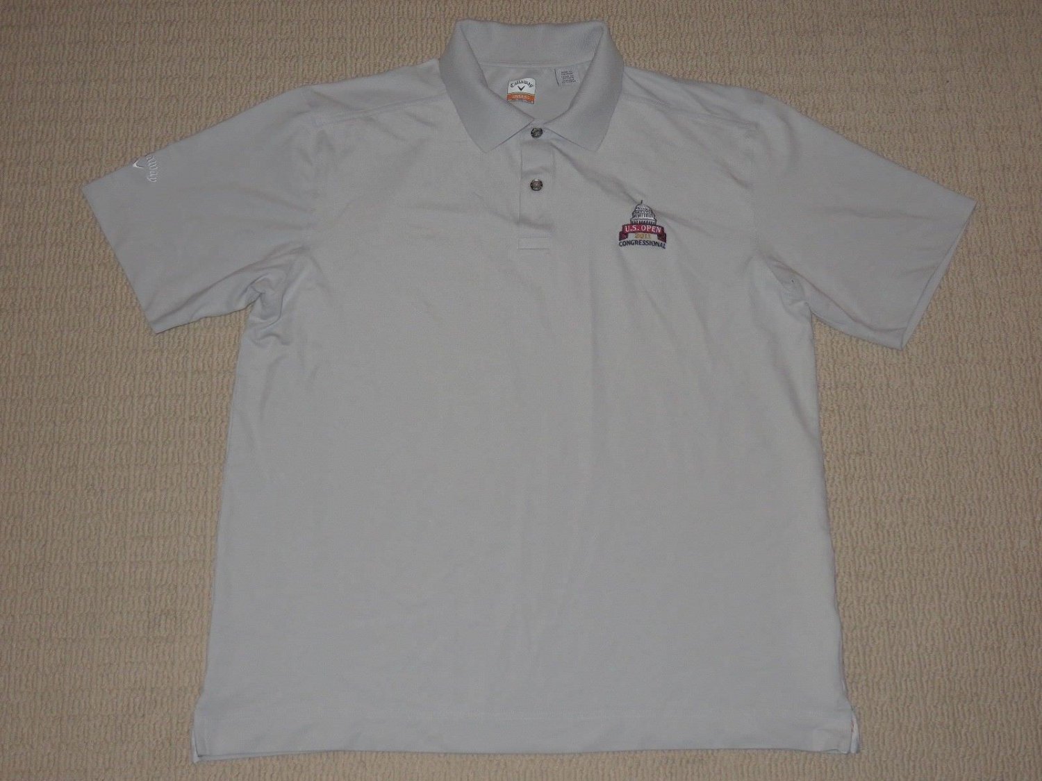 Mens Callaway C-Tech US Open 2011 Congressional Golf Polo Shirt L Large Gray