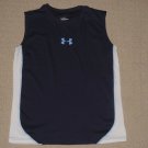 Mens Under Armour Compression Base Layer Sleeveless Tank Top LG Large Blue White