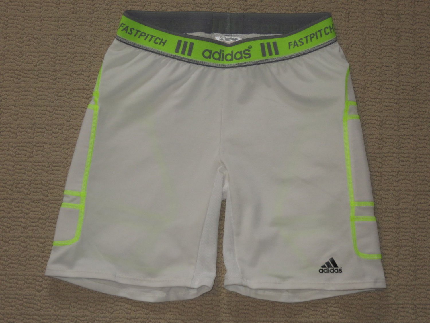 Mens Adidas Climacool Fastpitch Compression Sliding Padded Shorts M Medium White