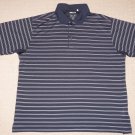 Mens Adidas Climacool Totteridge Golf Course SS Polo Shirt Large Striped Blue
