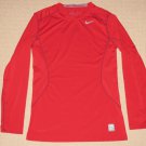 Mens Nike Pro Combat Fitted Dri-Fit Compression Long Sleeve SS Shirt S Small Red