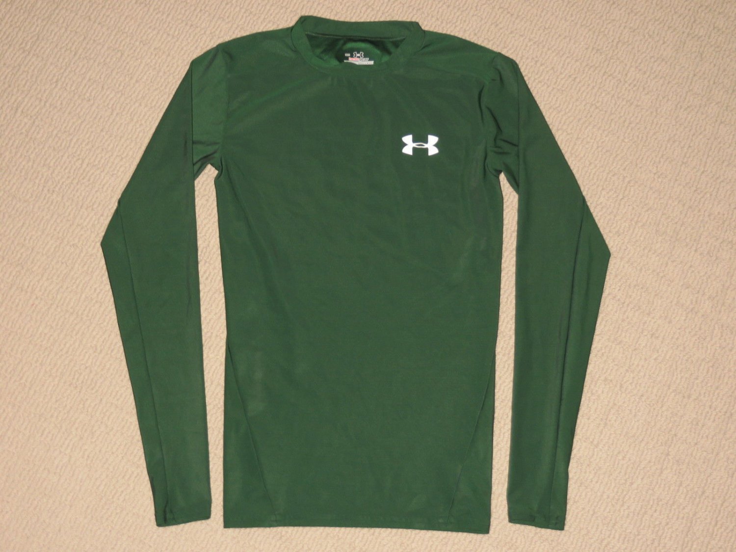 Mens Under Armour Compression Base Layer Long Sleeve LS Shirt SM Small Green