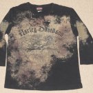 Womens Harley Davidson Bob's Fond Du Lac, WI 3/4 Sleeve Shirt Top Small Black
