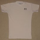 Mens Under Armour Compression Base Layer Short Sleeve SS Shirt LG Large White