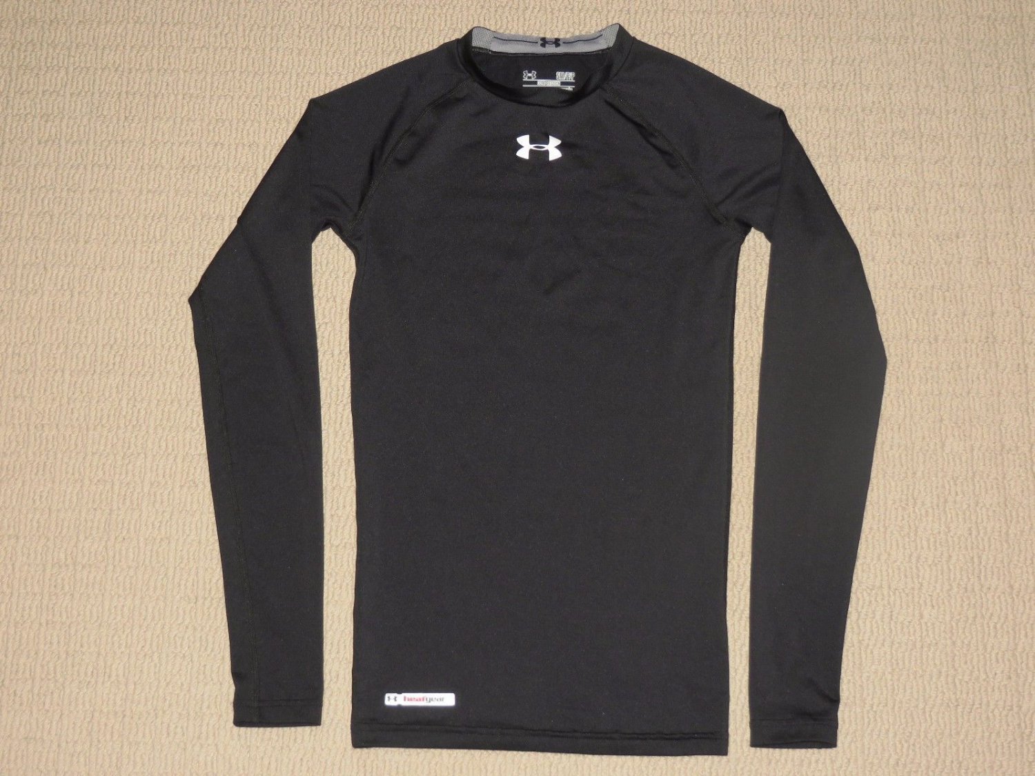 Mens Under Armour Compression Base Layer Long Sleeve LS Shirt SM Small Black