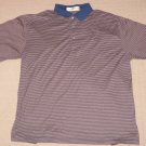 Mens Fairway & Greene Lost Dunes Golf Club Polo Shirt Large Striped 100% Cotton
