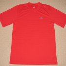 Mens Adidas Climalite Short Sleeve SS Shirt Medium Red Athletic Running Training