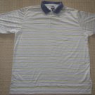 Mens Adidas Climacool Short Sleeve SS Golf Polo Shirt XXL Striped White EUC