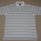 Mens Adidas Climacool Short Sleeve Golf Polo Shirt Large Striped White Tennis