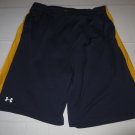 Mens Under Armour Long Shorts XL XLarge Blue Yellow 2 Pockets Athletic Workout