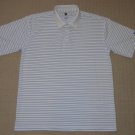 Mens Nike Fit Dry Short Sleeve SS Golf Polo Shirt Large Striped White / Blue
