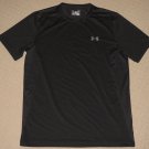 Mens Under Armour Heatgear Fitted Short Sleeve SS Shirt LG Large Black Athletic