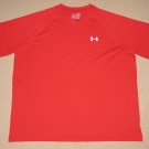 Mens Under Armour Heatgear Loose Coupe Lache Short Sleeve SS Shirt XL XLarge Red