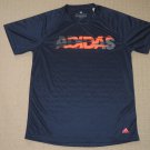 Mens Adidas Climalite Athletic Running Workout Short Sleeve SS Shirt Large Blue
