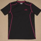 Mens Under Armour Heatgear Fitted Short Sleeve SS Shirt SM Small Black Athletic