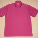 Mens PGA Tour Short Sleeve SS Golf Polo Shirt L Large Purple Solid Polyester