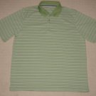 Mens Reebok Play Dry Short Sleeve SS Golf Tennis Polo Shirt Large Striped Green