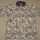 Mens St. John's Bay Short Sleeve SS Casual Polo Shirt Large Floral 100% Cotton