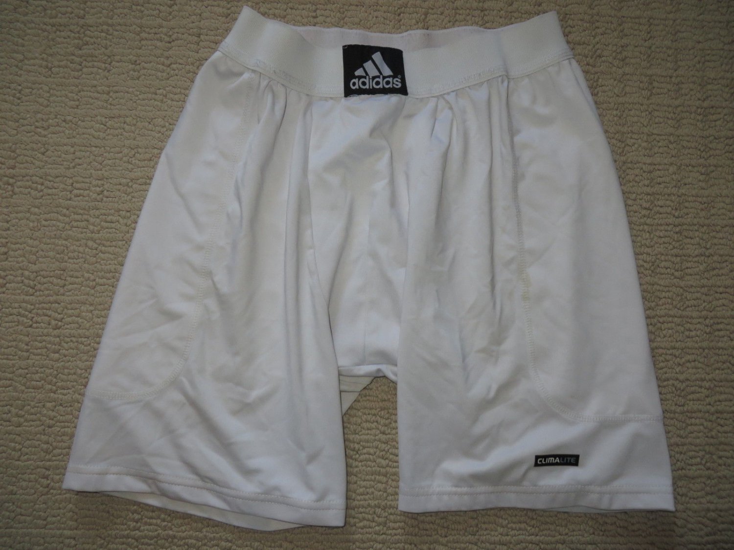 Mens Adidas Climalite Compression Cup Pocket Base Layers Shorts M Medium White