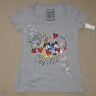 Womens Disney Cap Sleeve T Shirt Top Small Gray Graphic Tee Shirt NWT