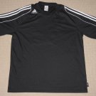 Mens Adidas Climalite Soccer Short Sleeve SS Jersey Shirt Large Black 3 Stripes