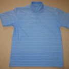 Mens Nike Fit Dry Short Sleeve SS Golf Polo Shirt Sz: Large Blue Striped Tennis