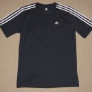 Mens Adidas Active 360 3 Stripes Short Sleeve Shirt Small Blue Athletic Fitness