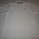 Mens Under Armour Heatgear Short Sleeve SS Shirt LG Large White Athletic Workout