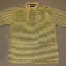 Mens Tommy Hilfiger Short Sleeve SS Casual Golf Polo Shirt Large Striped Yellow