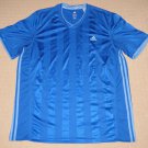 Mens Adidas Climalite "Keep You Dry" 3 Stripes Short Sleeve Shirt 2XL XXL Blue