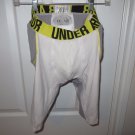 Mens Under Armour Compression Football Gear Padded Shorts Girdle LG Large White