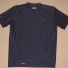 Mens Under Armour Heatgear Fitted Short Sleeve SS Shirt LG Large Blue Athletic