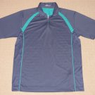 Mens Nike FIT DRY Short Sleeve SS Golf Tennis Polo Shirt Large Blue Green Poly.