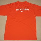 Mens Nike Dri-Fit Soccer Short Sleeve SS Shirt L Large Orange Athletic Running