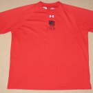 Mens Under Armour Heatgear Short Sleeve SS Shirt XXL 2XL Red Athletic Workout
