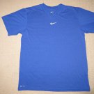 Mens Nike Dri-Fit Athletic Running Workout Short Sleeve SS Shirt L Large Blue