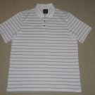 Mens Shark Greg Norman Play Dry Short Sleeve Golf Polo Shirt XL Striped White