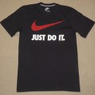 Mens Nike Regular Fit "Just Do It" Short Sleeve T-Shirt Small Black Graphic Tee