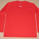 Mens Under Armour UA Heatgear Athletic Workout Long Sleeve Shirt XL XLarge Red
