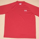 Mens Under Armour Heatgear Loose Coupe Lache Short Sleeve SS Shirt LG Large Red