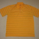 Mens PGA Tour Short Sleeve Golf Polo Shirt XL XLarge Yellow Striped Polyester