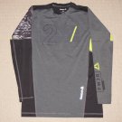Mens Reebok Play Ice Crossfit Training Long Sleeve LS Shirt XLarge Gray Black