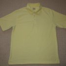 Mens PGA Tour Short Sleeve Golf Polo Shirt L Large Yellow Striped Polyester