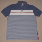 Mens Tommy Hilfiger Slim Fit Short Sleeve SS Casual Polo Shirt Large Striped