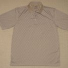 Mens PGA Tour Short Sleeve SS Golf Polo Shirt M Medium Beige Argle Polyester