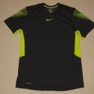 Mens Nike Dri-fit Athletic Fitness Short Sleeve SS Shirt Medium Black Yellow