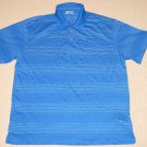 Mens Nike Dri-Fit Short Sleeve SS Golf Polo Shirt XXL 2XL Blue Striped Polyester