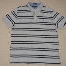 Mens Tommy Hilfiger Custom Fit Short Sleeve SS Casual Polo Shirt XL Striped Gray