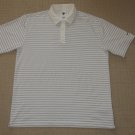 Mens Nike FITDRY Short Sleeve SS Golf Polo Shirt XL Striped White Polyester